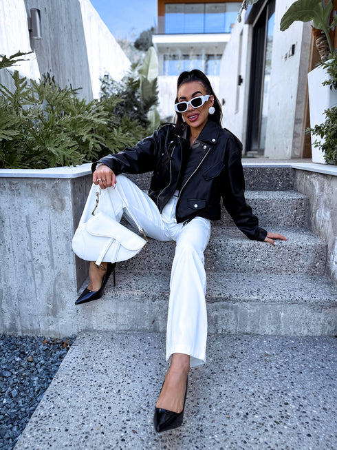 Classic, WHITE fabric pants "SEASON HIT" VS02 PRE-ORDER